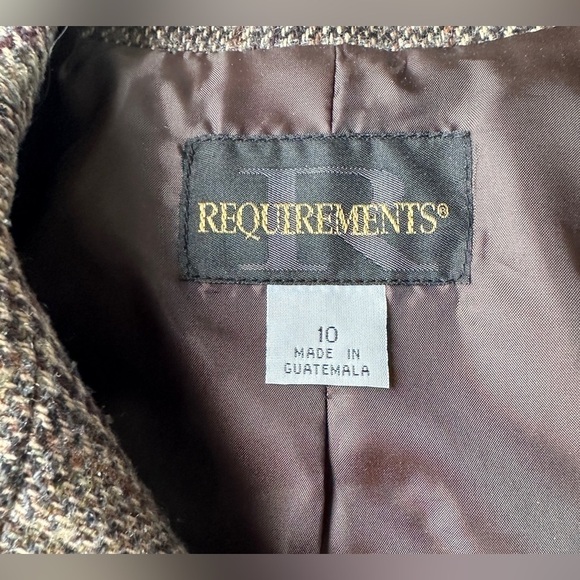 Vintage Requirements Brown Plaid Wool Blend Retro Zip Lined Jacket Women’s Sz 10 - Picture 2 of 8